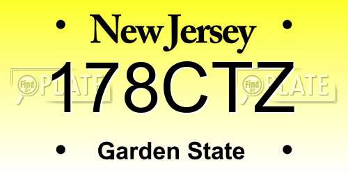 178CTZ New Jersey License Plate