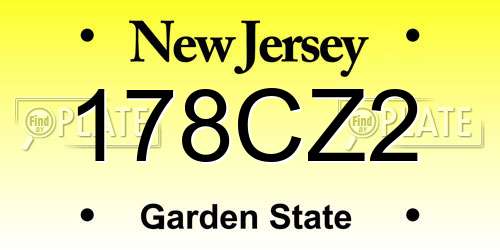 178CZ2 New Jersey License Plate