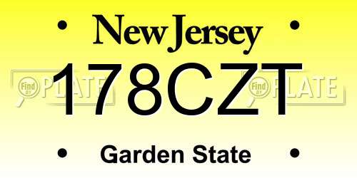 178CZT New Jersey License Plate