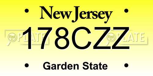 178CZZ New Jersey License Plate