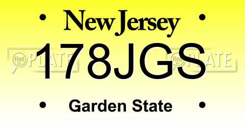 178JGS New Jersey License Plate