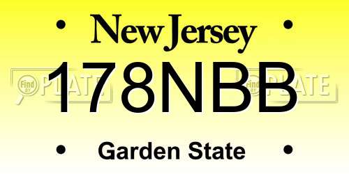 178NBB New Jersey License Plate