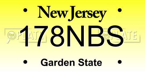 178NBS New Jersey License Plate