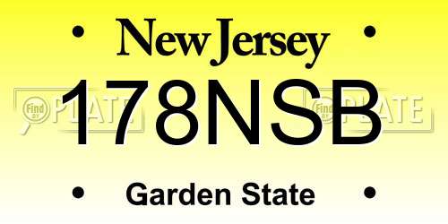 178NSB New Jersey License Plate