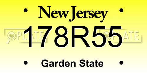 178R55 New Jersey License Plate