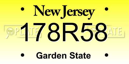 178R58 New Jersey License Plate
