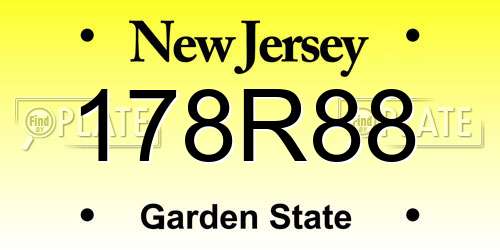 178R88 New Jersey License Plate