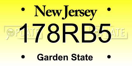 178RB5 New Jersey License Plate