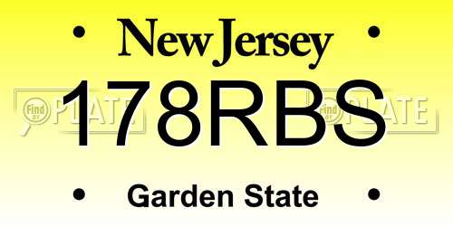 178RBS New Jersey License Plate