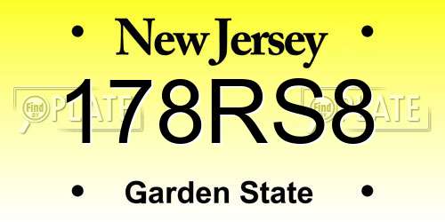 178RS8 New Jersey License Plate