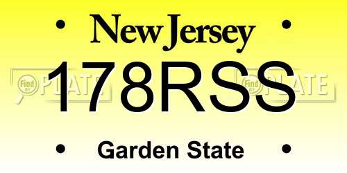 178RSS New Jersey License Plate