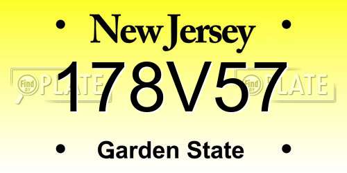 178V57 New Jersey License Plate