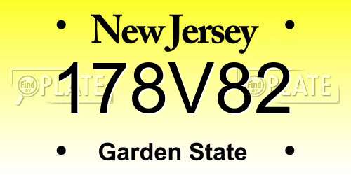 178V82 New Jersey License Plate