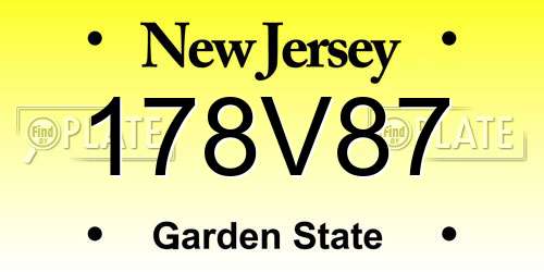 178V87 New Jersey License Plate