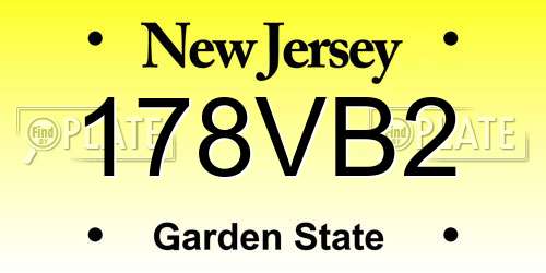 178VB2 New Jersey License Plate