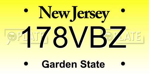 178VBZ New Jersey License Plate