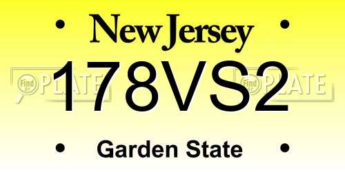 178VS2 New Jersey License Plate