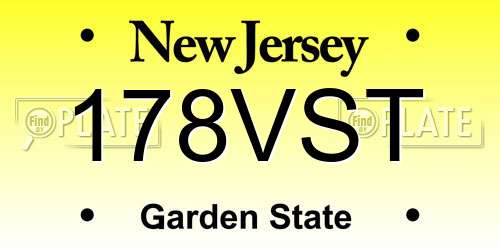 178VST New Jersey License Plate