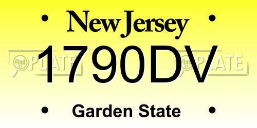1790DV New Jersey License Plate