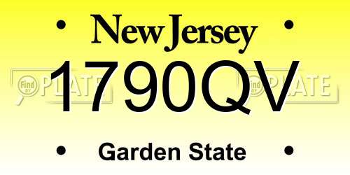 1790QV New Jersey License Plate