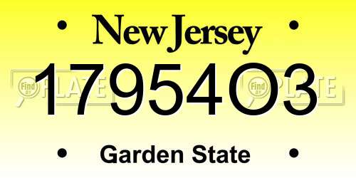 17954O3 New Jersey License Plate