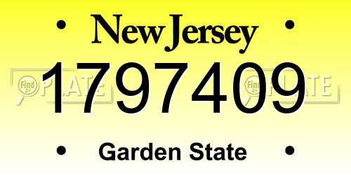 1797409 New Jersey License Plate
