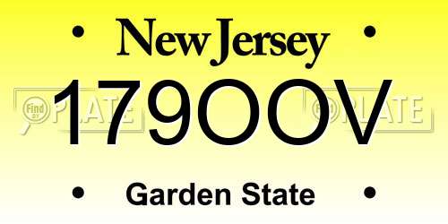 179OOV New Jersey License Plate