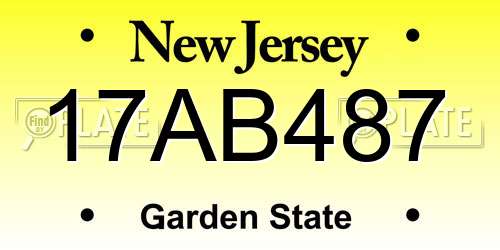 17AB487 New Jersey License Plate