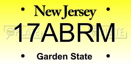 17ABRM New Jersey License Plate