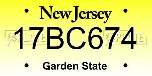 17BC674 New Jersey License Plate