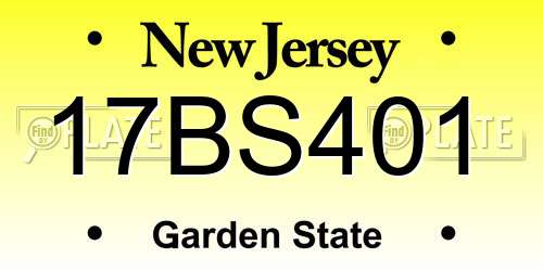 17BS401 New Jersey License Plate