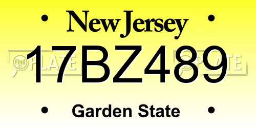 17BZ489 New Jersey License Plate