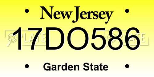 17DO586 New Jersey License Plate