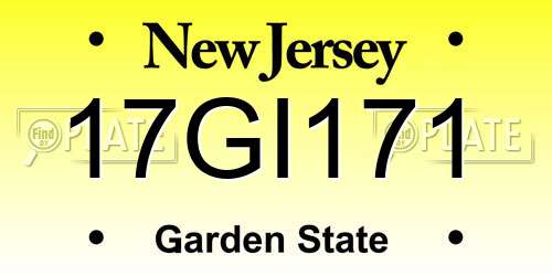 17GI171 New Jersey License Plate