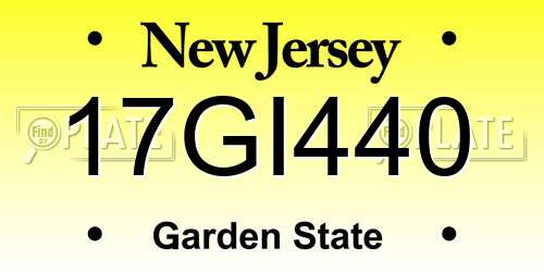 17GI440 New Jersey License Plate