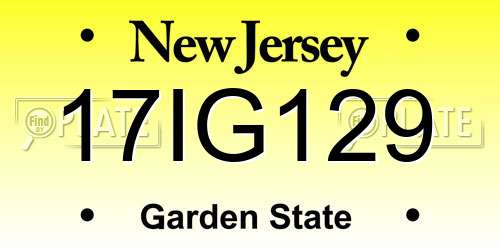 17IG129 New Jersey License Plate