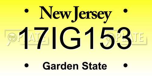 17IG153 New Jersey License Plate