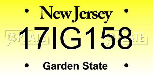 17IG158 New Jersey License Plate