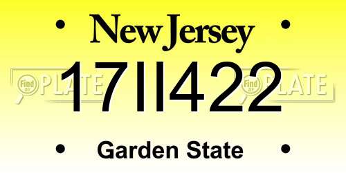17II422 New Jersey License Plate
