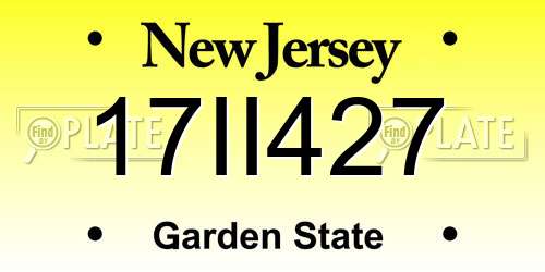 17II427 New Jersey License Plate