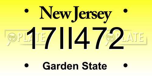 17II472 New Jersey License Plate