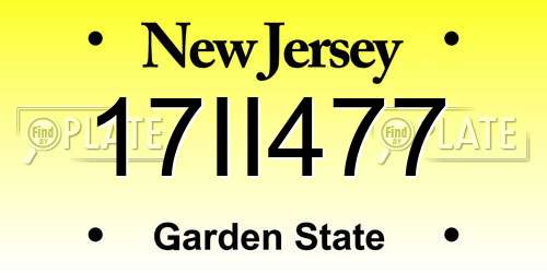 17II477 New Jersey License Plate