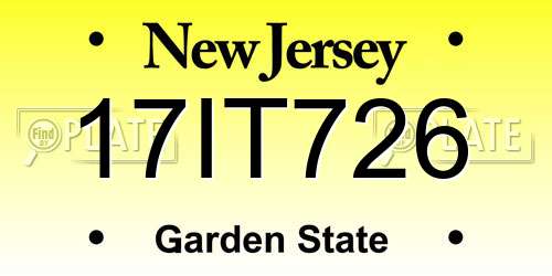 17IT726 New Jersey License Plate