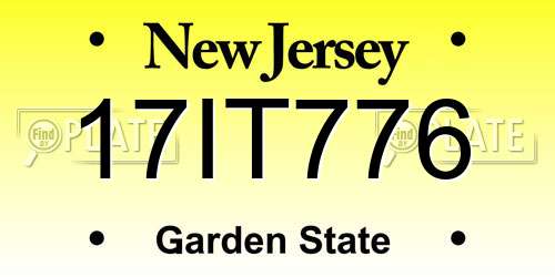 17IT776 New Jersey License Plate