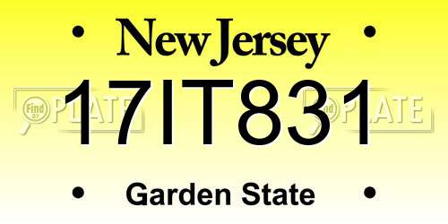 17IT831 New Jersey License Plate