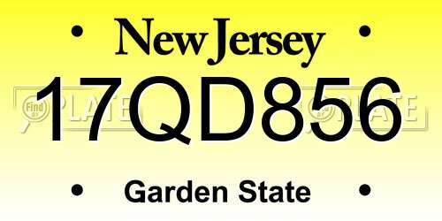 17QD856 New Jersey License Plate