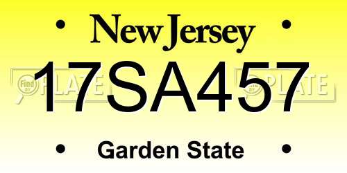 17SA457 New Jersey License Plate