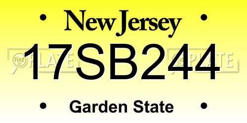 17SB244 New Jersey License Plate