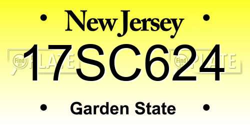 17SC624 New Jersey License Plate