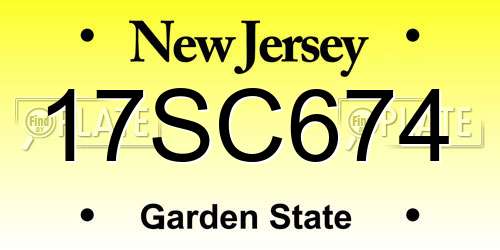17SC674 New Jersey License Plate